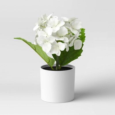 9" x 6" Artificial Hydrangea Arrangement in Pot - Threshold™ | Target