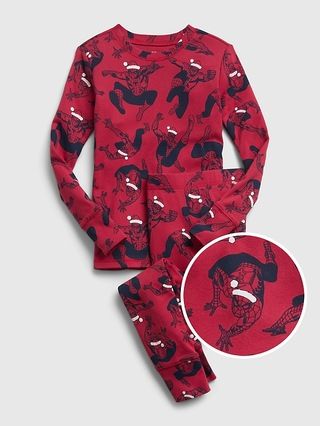 GapKids | Marvel Spider-Man 100% Organic Cotton Holiday Print PJ Set | Gap (US)