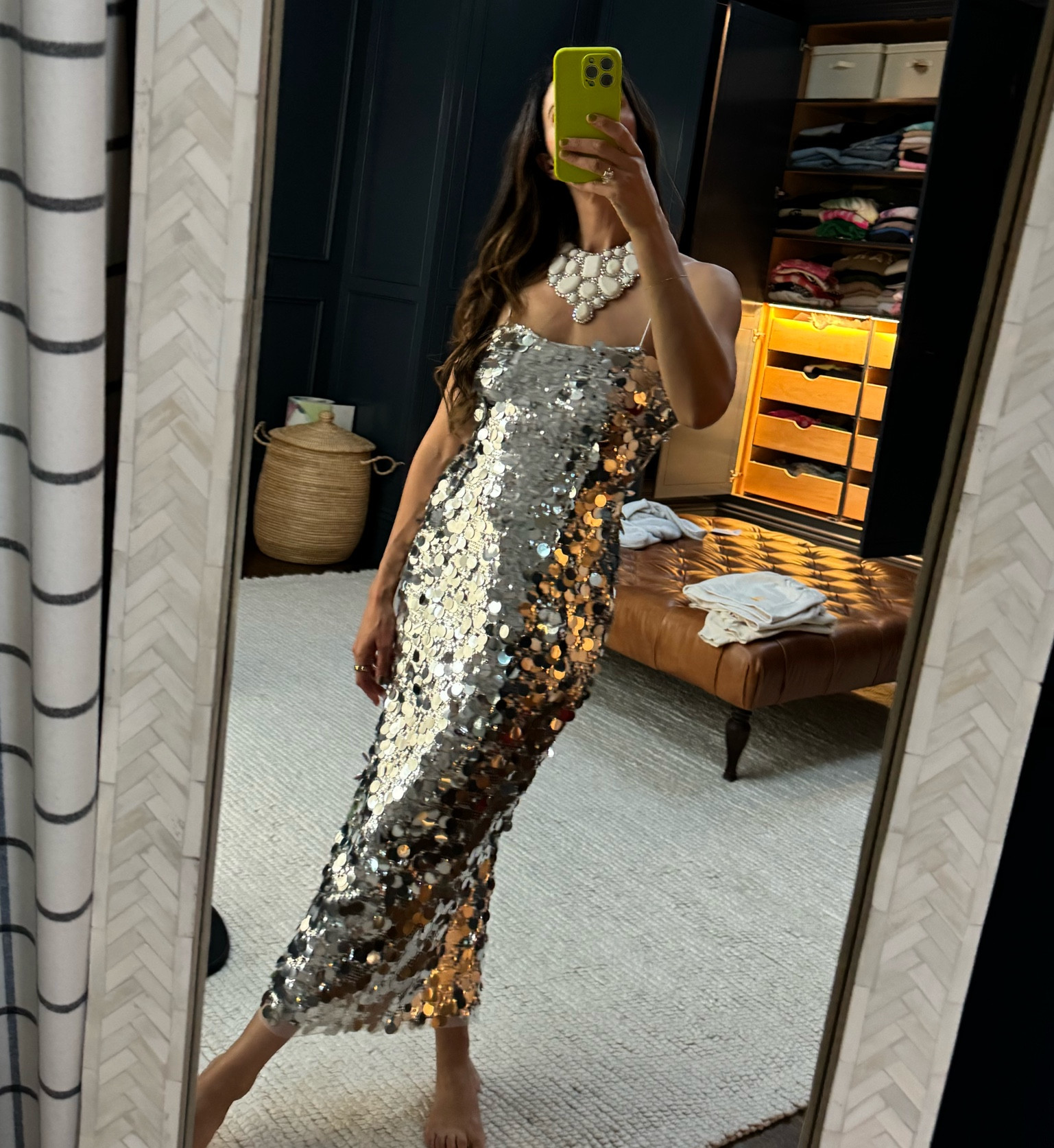 I’m wearing a size small. Such a fun dress.