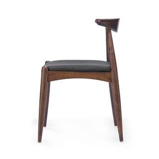 Francie Charcoal and Walnut Upholstered Dining Chairs (Set of 2) 10814 - The Home Depot | The Home Depot