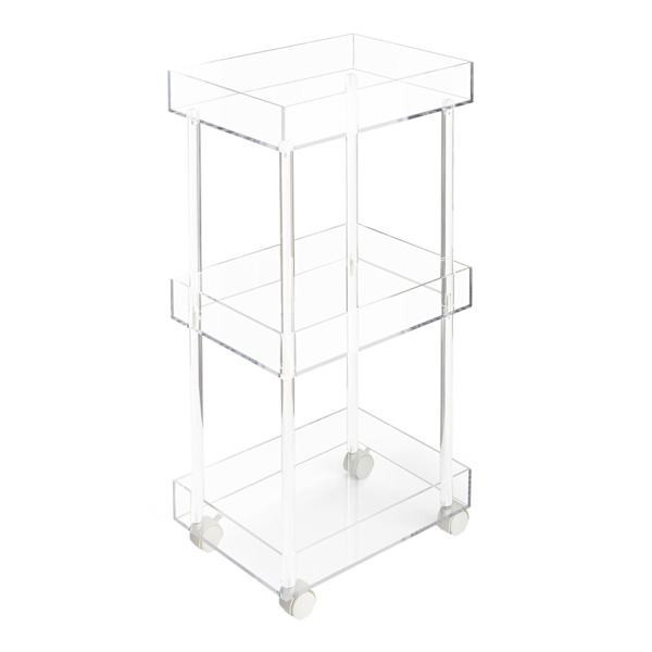 Real Simple 3-Tier Acrylic Rolling Cart At Home, Clear | At Home