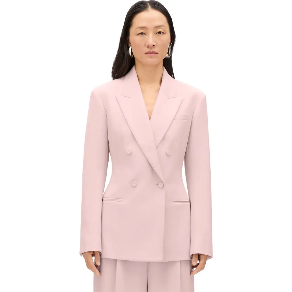 Another Tomorrow Tailored Double Breasted Jacket in Lotus Pink at Nordstrom, Size 48 It | Nordstrom