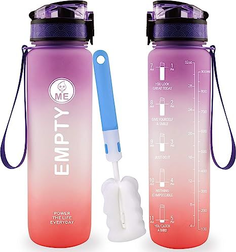 EmptyMe 32oz Sports Water Bottle for Gym | Yoga | Fitness, Pretty Color for Women, Dishwasher Saf... | Amazon (US)