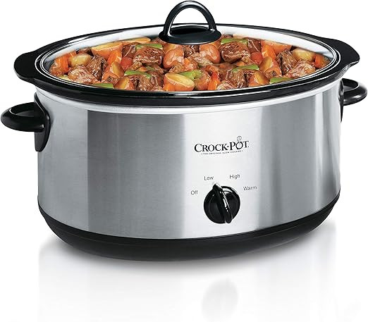 Crock-Pot 7-Quart Oval Manual Slow Cooker | Stainless Steel (SCV700-S-BR) | Amazon (US)