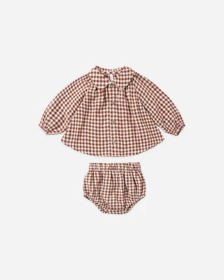 Nellie Set Brick Check | Rylee + Cru