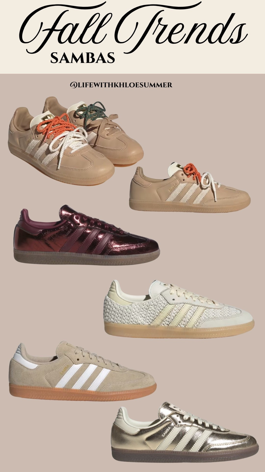 These sambas are sooooo cute for your fall looks besties! Pair with a beige top, pair of jeans, gold accessories and you are so good to go!

#LTKgrwm #LTKdayinmylife #LTKActive