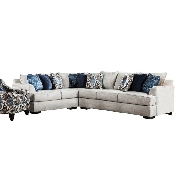 Furniture of America Rosille Contemporary Light Grey L-shaped Sectional | Bed Bath & Beyond