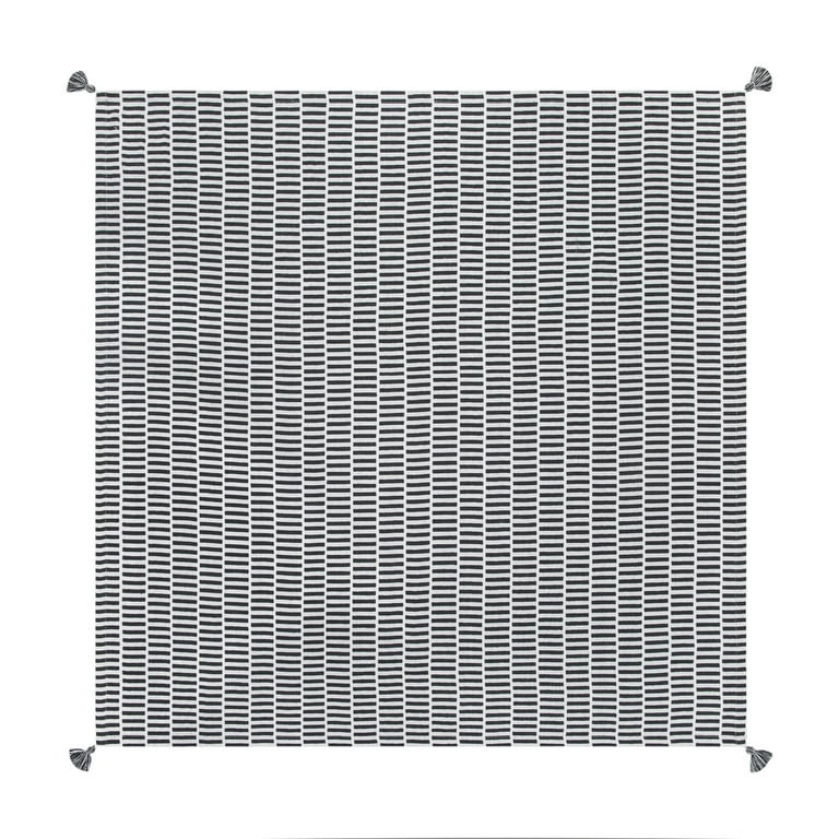 Mainstays Woven Stripe Table Throw, Black and White, 1 Count | Walmart (US)