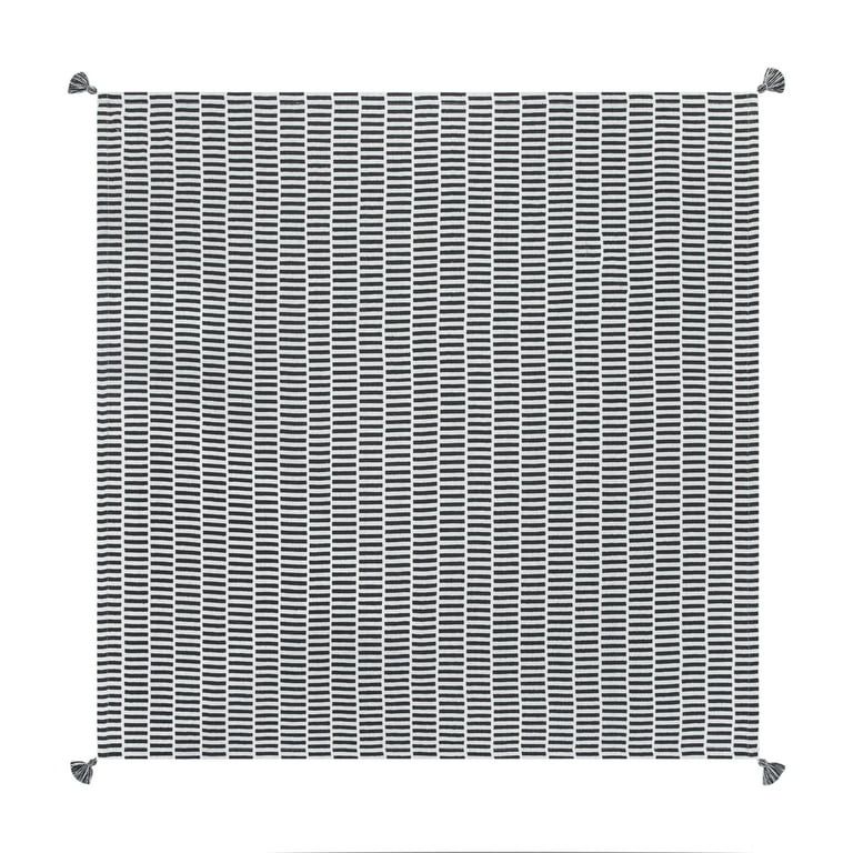 Mainstays Woven Stripe Table Throw, Black and White, 1 Count | Walmart (US)
