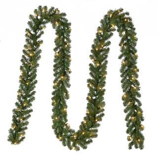 Home Accents Holiday 18 ft Kingston Pre-Lit Artificial Christmas Garland with 280 tips and 70 Whi... | The Home Depot