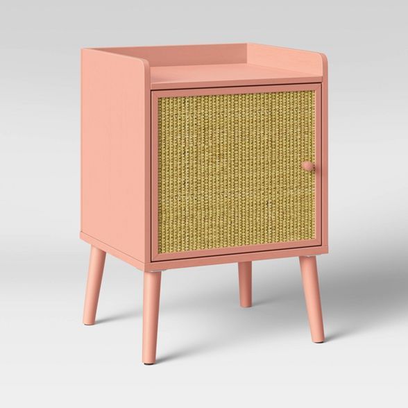 Rattan & Wood Bedside Cabinet Rose Pink - Pillowfort™ | Target