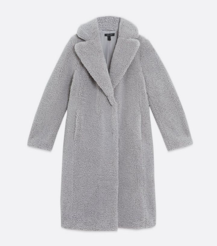 Grey Long Teddy Coat
						
						Add to Saved Items
						Remove from Saved Items | New Look (UK)