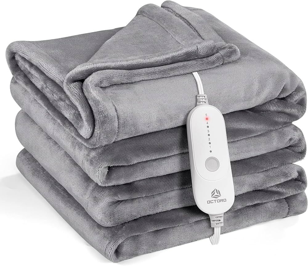 Electric Heated Blanket Twin Size 62"x84", Electric Blanket with 5 Heating Levels and 10 Hours Au... | Amazon (US)
