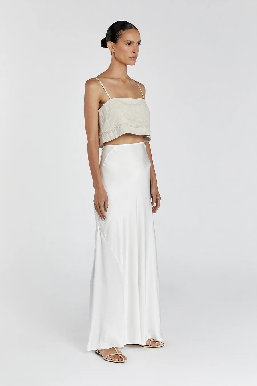 LAINIE NATURAL LINEN CROP TOP | DISSH