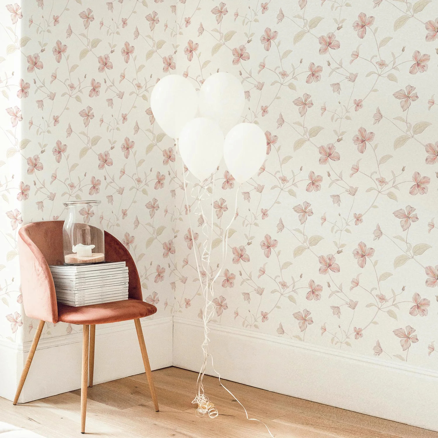 Pink Floral Print Wallpaper | Livettes Wallpaper