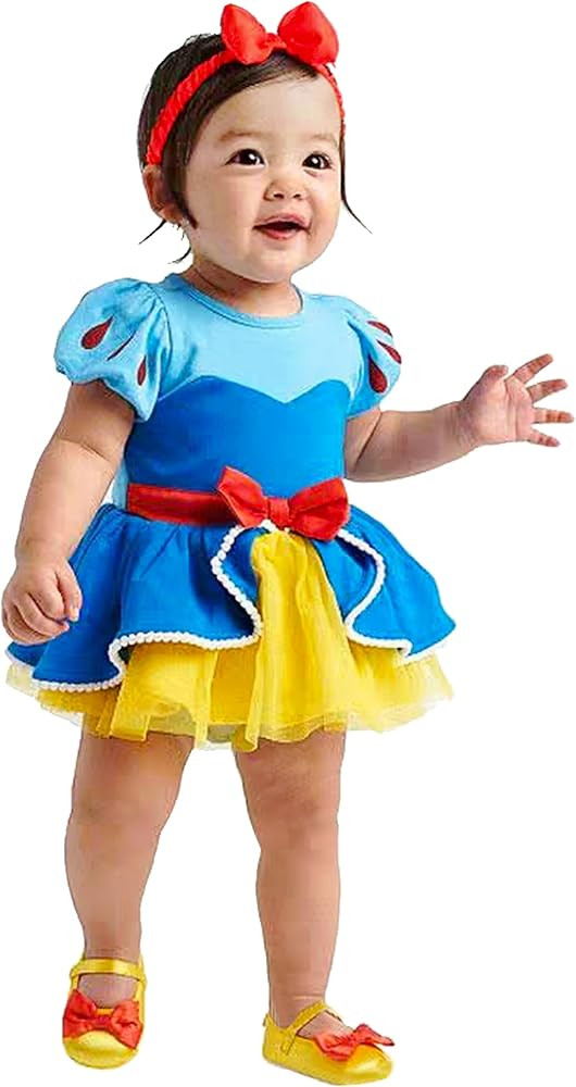 YuDanae Baby Girls Princess Romper Dress with Headband Outfit Costume for Toddler 3-18 Months | Amazon (US)