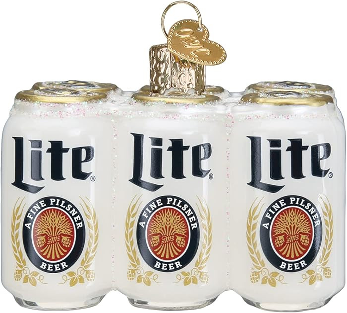 Old World Christmas Miller Lite Six Pack Glass Blown Ornament for Christmas Tree, Handcrafted Hol... | Amazon (US)