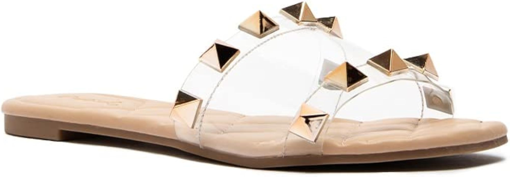 Qupid Sandals Slides for Women, Studded Womens Mules Slip On Shoes | Amazon (US)