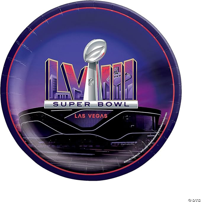 Amscan Super Bowl LVIII Party (8-Pack) -10" Plates, Multicolor | Amazon (US)