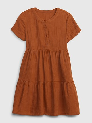 Kids Crinkle Gauze Tiered Shirtdress | Gap (US)