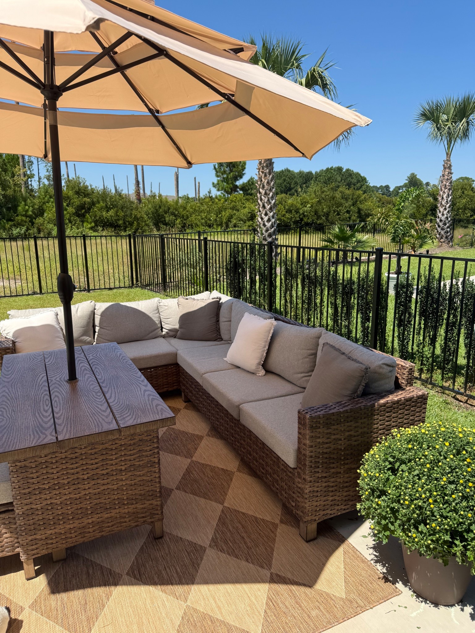 My favorite set is this set on my patio … love that the coffee table comes with the ability to use an umbrella also my rug is currently on sale 

Walmart, Walmart find, Amazon, Amazon find, patio set, outdoor furniture,

#LTKHome #LTKSaleAlert #LTKSeasonal