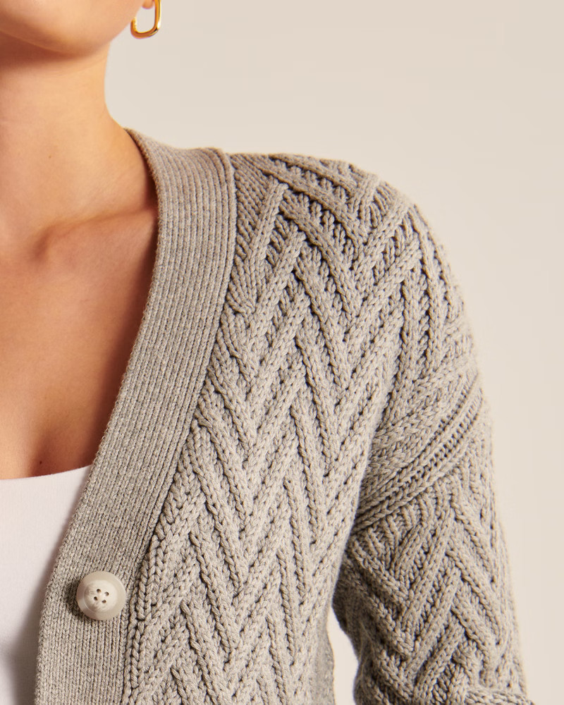 Herringbone Stitch Cardigan | Abercrombie & Fitch (US)
