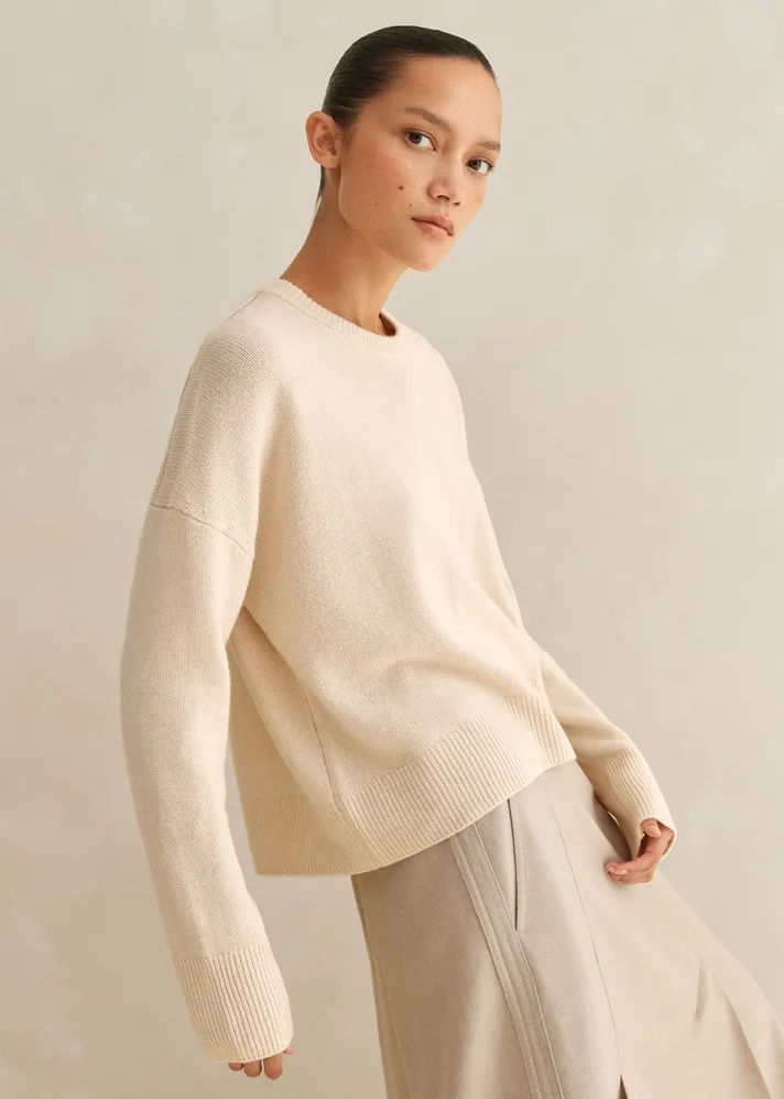 Merino Cashmere Curved Hem Sweater + Snood | ME+EM US