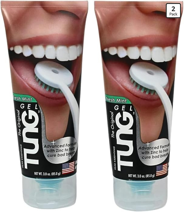 Tung Tongue Gel, Fresh Mint Tongue Cleaner Paste, Bad Breath Odor Eliminator, Halitosis Defense, BPA Free, USA Made (2-Pack) | Amazon (US)