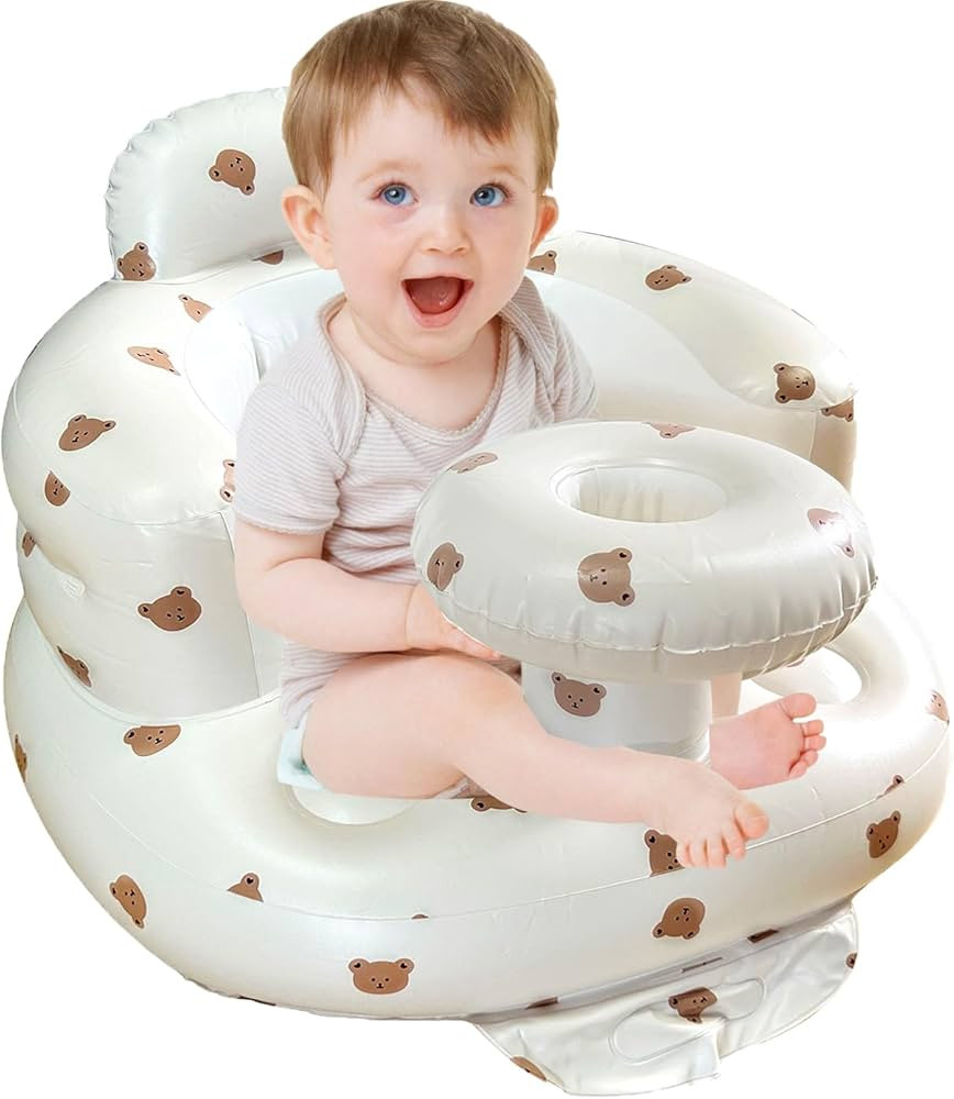 Baby Inflatable Seat with Tray for Babies 3-36 Months, Built in Air Pump, Baby Support Seat Summe... | Amazon (US)