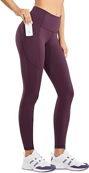 Women's Compression Leggings with Pockets Tummy Control Workout Leggings Hugged Feeling Tights - ... | Amazon (US)