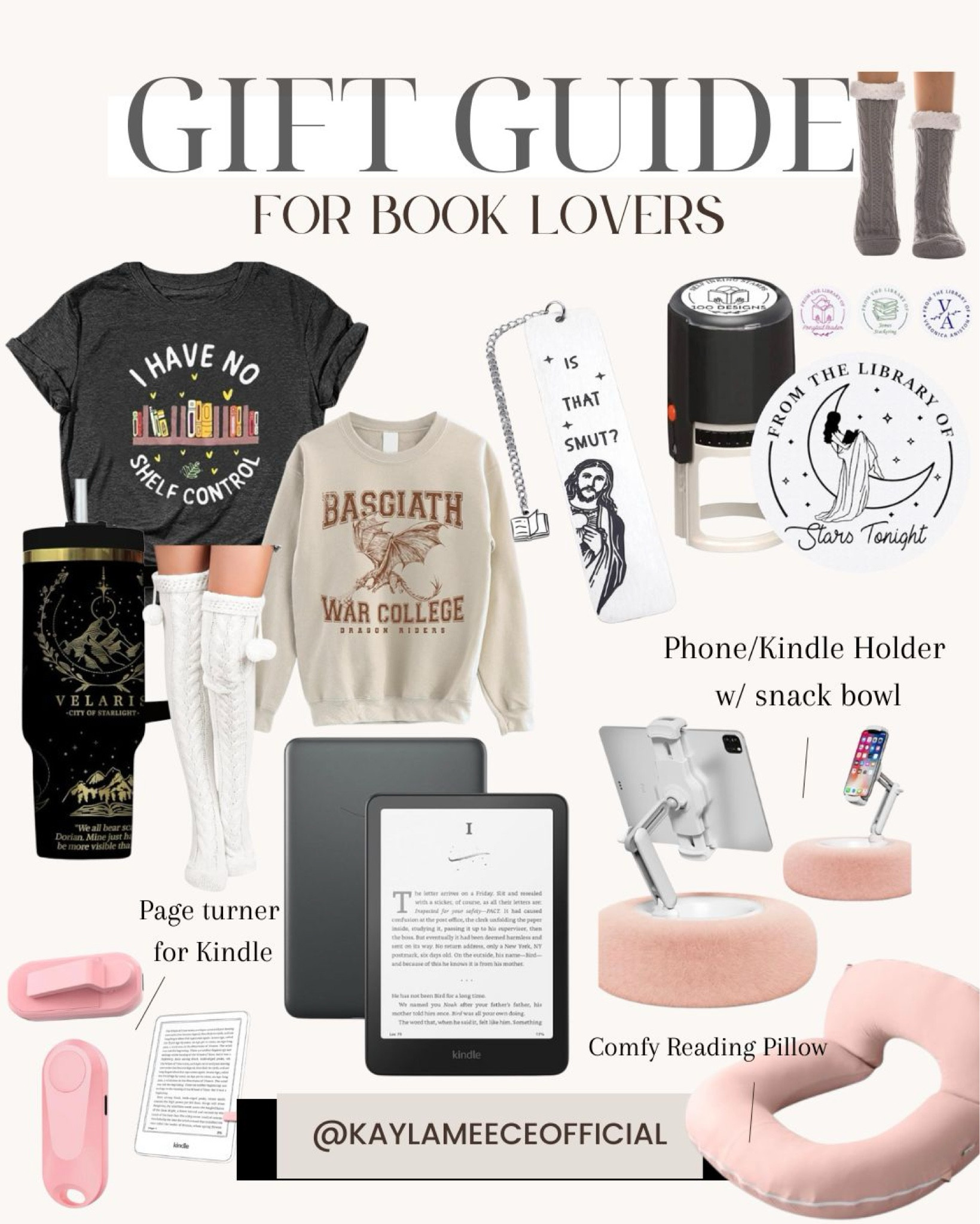 Gift Guide for Book Lovers 

#booklovers #giftguideforreaders #giftsforbooklovers #fourthwing #acotar #acotarmerch #kindle #uniquegiftideas #giftsforher #giftsforwife #giftsforfriends #homebodygifts #kindleaccessories #thighhighsocks #cutecozysocks #acotartumbler #homelibrary #kindleholder #kindleholderwithtray #bookworm #bookmark #funnybookmark #stockingstuffers #giftsforsister #holidaygiftideas #readingpillow 

#LTKHome #LTKGiftGuide