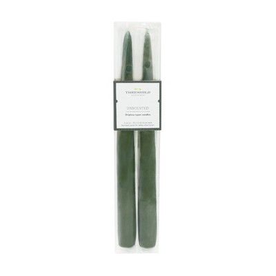 10" 2pk Unscented Dripless Taper Candles Green - Threshold™ | Target