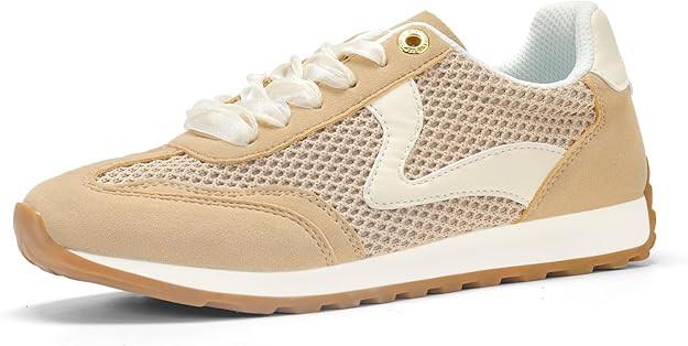 LUCKY STEP Women's Fashion Sneakers Trendy Tennis Shoes Neutral Stylish Retro Trainers Casual Run... | Amazon (US)