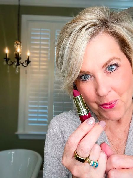 #ad I love trying lots of different makeup each month. My skin tone changes with the seasons, so I like updating my makeup. If I don’t try new things, then I cannot know what products I like best. But I don’t want to spend a fortune, so getting my beauty items from @walmart is smart.

This matte lipstick isn’t drying and is very creamy and velvety feeling. I’ll be wearing this for date nights and holiday parties, but it is a bit too bold for my everyday look.

I prefer a lip stain instead of lipstick, especially for every day. I don’t like reapplying my lipstick, so a lip stain works best for me. Scroll left to see the Maybelline lip stain - Super Stay Vinyl Ink in Lippy. It is still bold, but not quite as bold as the Melani Dahlia lipstick.

You can find all the products I used for todays Look by going to the link in my bio and choosing LTK. 

#walmart #walmartbeauty

#LTKunder50 #LTKbeauty