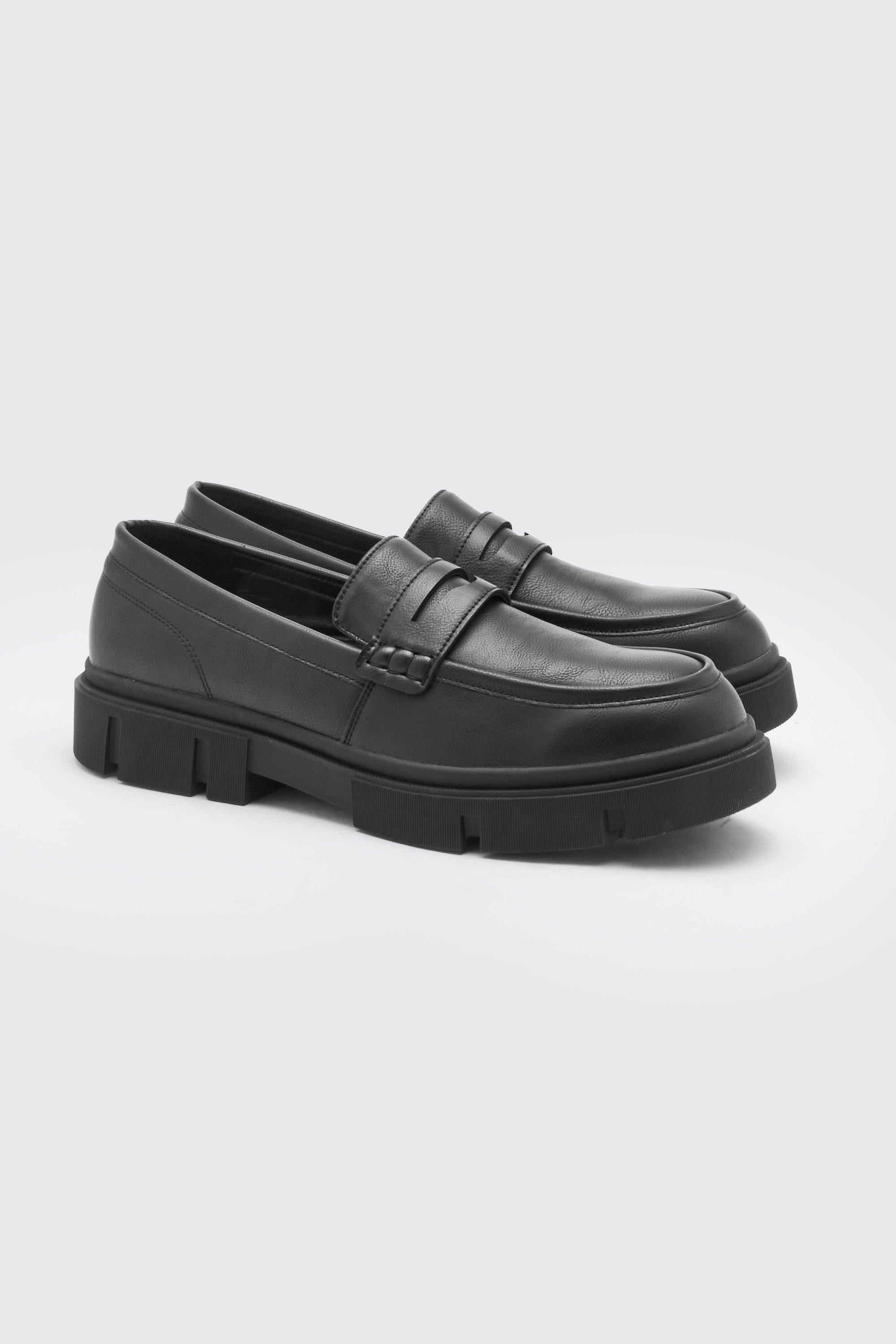 Mens Track Sole Chunky Loafer - Black - 10 | Boohoo.com (US & CA)