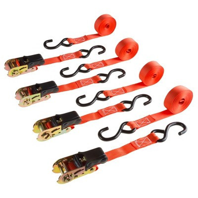 Stalwart 4-Pack of 15-Foot Ratchet Tie Down Straps | Target