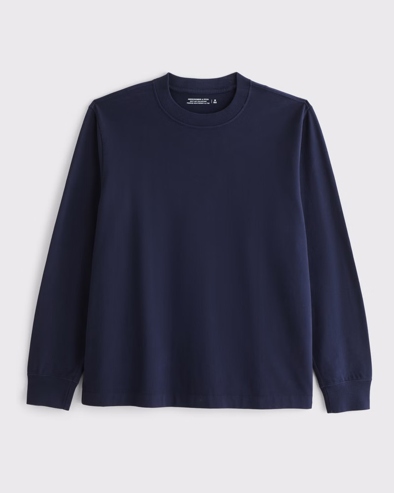 Men's Long-Sleeve Premium Heavyweight 2.0 Tee | Men's Tops | Abercrombie.com | Abercrombie & Fitch (US)