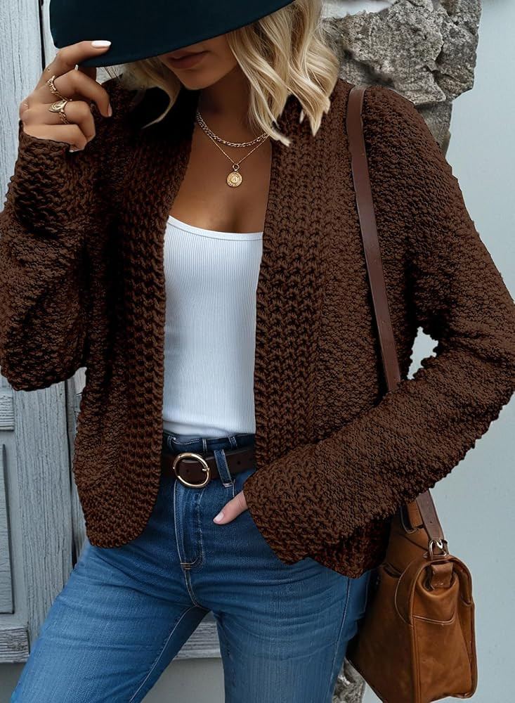 Dokotoo Women's 2026 Fashion Casual Open Front Long Sleeve Chunky Knit Cardigans Sweaters Outerwe... | Amazon (US)