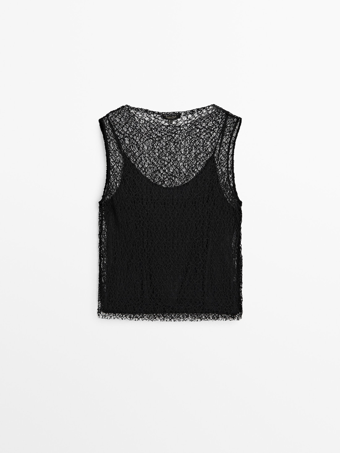 Crew neck lace top | Massimo Dutti UK