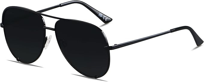 ANDWOOD Oversized Aviator Sunglasses for Women Men Big Large UV Protection Fashion Sun glasses | Amazon (US)