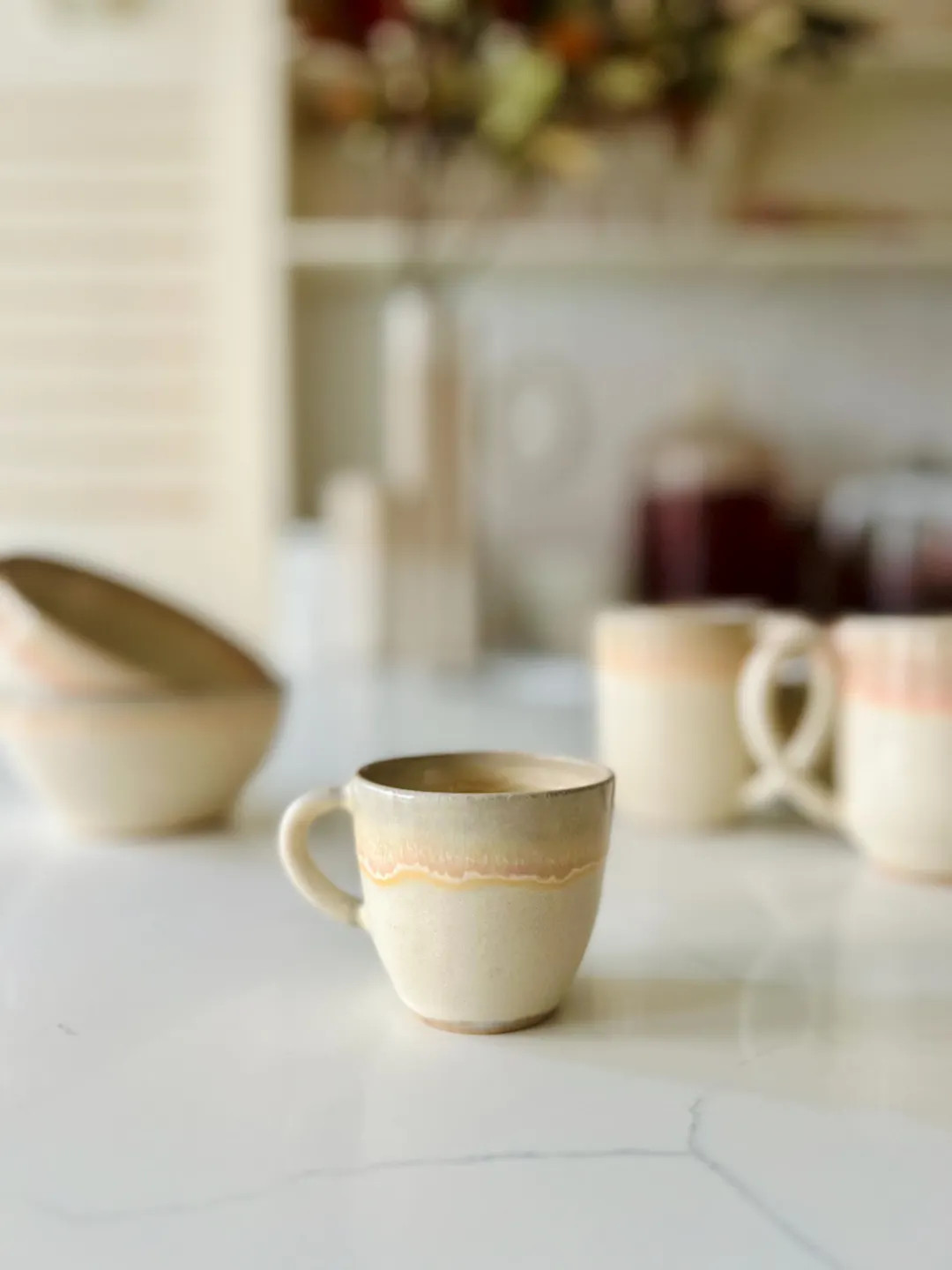 Sloped Espresso Mug- Handmade Ceramic Coffee Cup With Handle - 3 Oz - Etsy | Etsy (US)