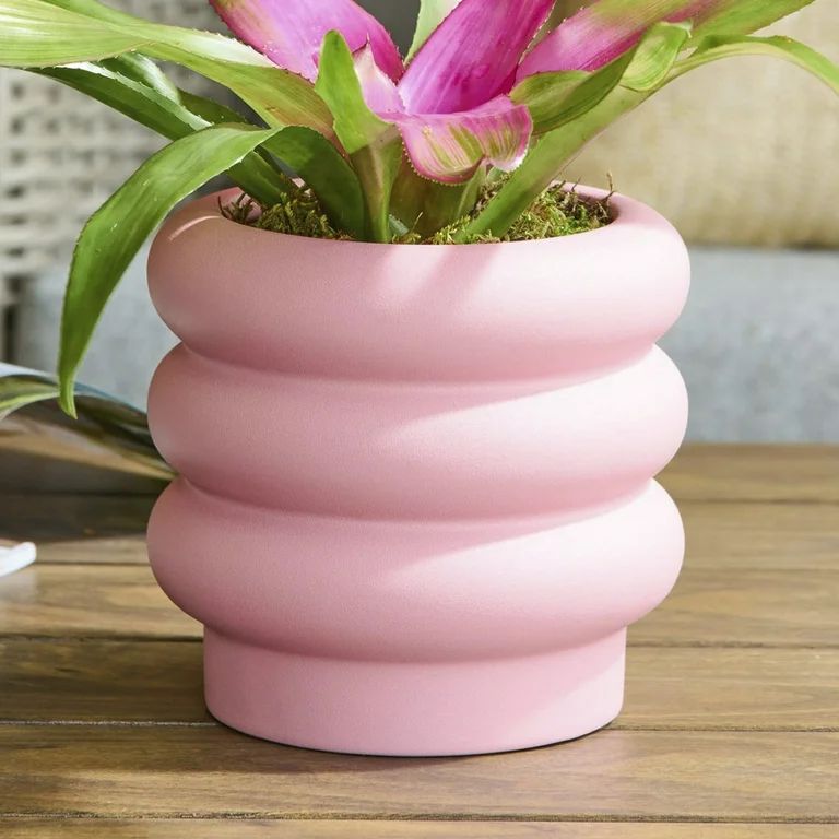 Better Homes & Gardens Pottery 6" Chinooke Ceramic Bubble Planter, Pink | Walmart (US)