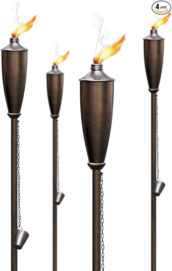 Garden Torch - Deco Home Garden Torch Set of 4 | 60inch Citronella Garden Outdoor/Patio Natural F... | Amazon (US)