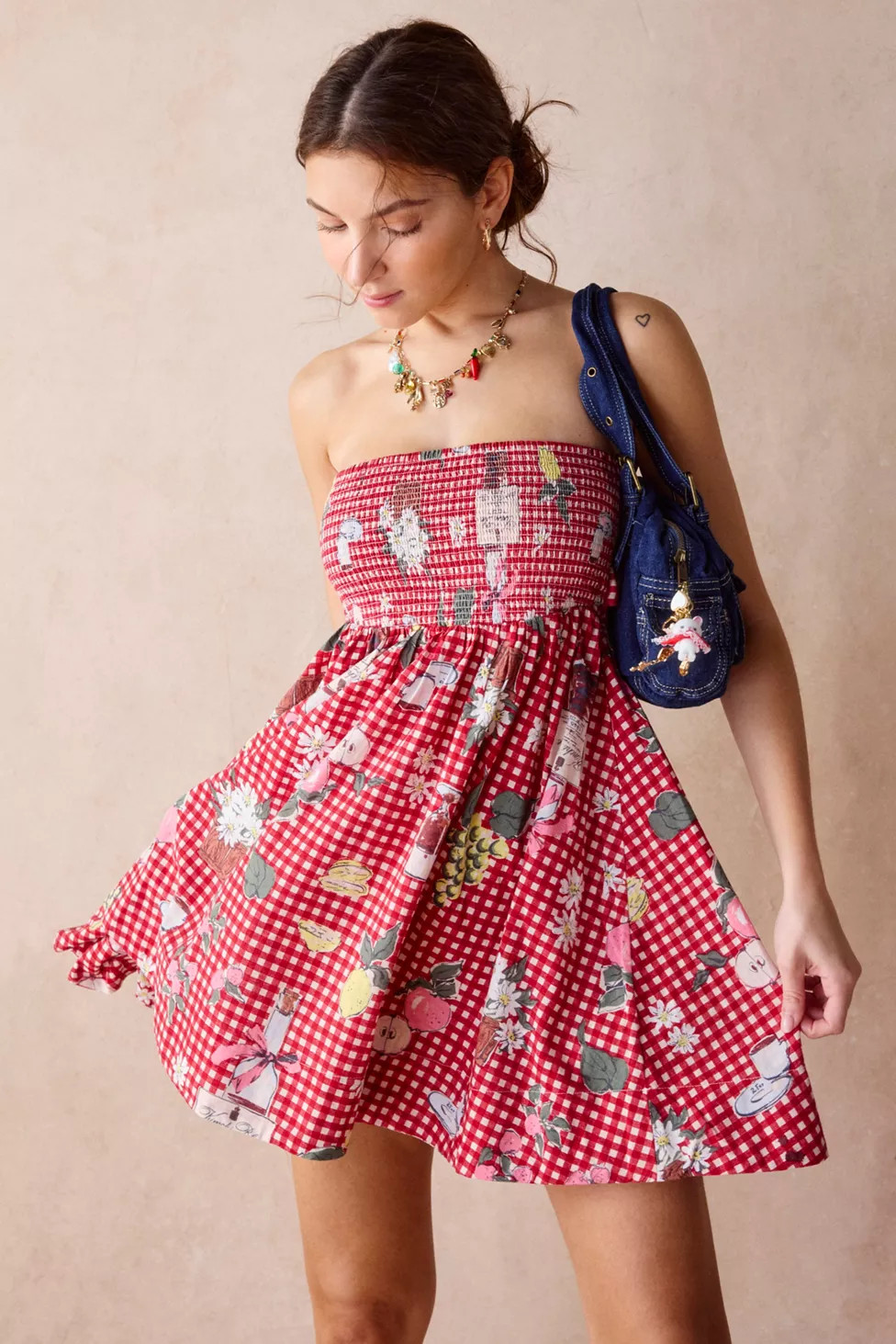 BDG Juliana Smocked Strapless Mini Dress | Urban Outfitters (US and RoW)