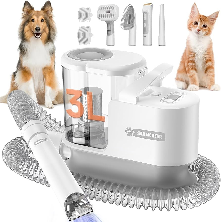 Dog Grooming Vacuum &Dog Grooming Kit, 3L Pet Hair Vacuum with Dog Clipper, Low Noise Dog Sheddin... | Amazon (US)