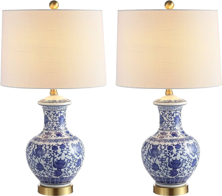 JONATHAN Y JYL1072A-SET2 Set of 2 Table Lamps Jennifer 25.25" Ceramic/Metal LED Table Lamp Cottag... | Amazon (US)
