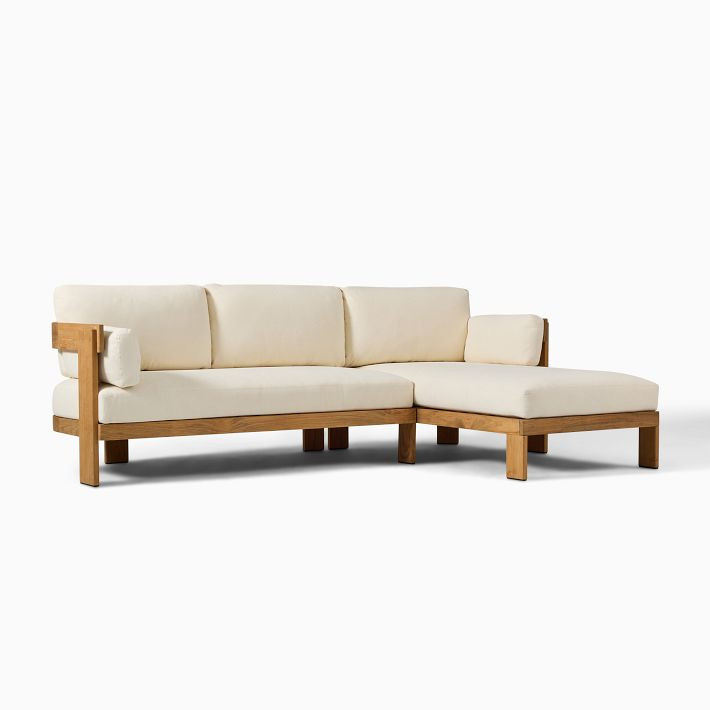 Monterey Outdoor 2-Piece Teak Chaise Sectional (99.5") | West Elm (US)