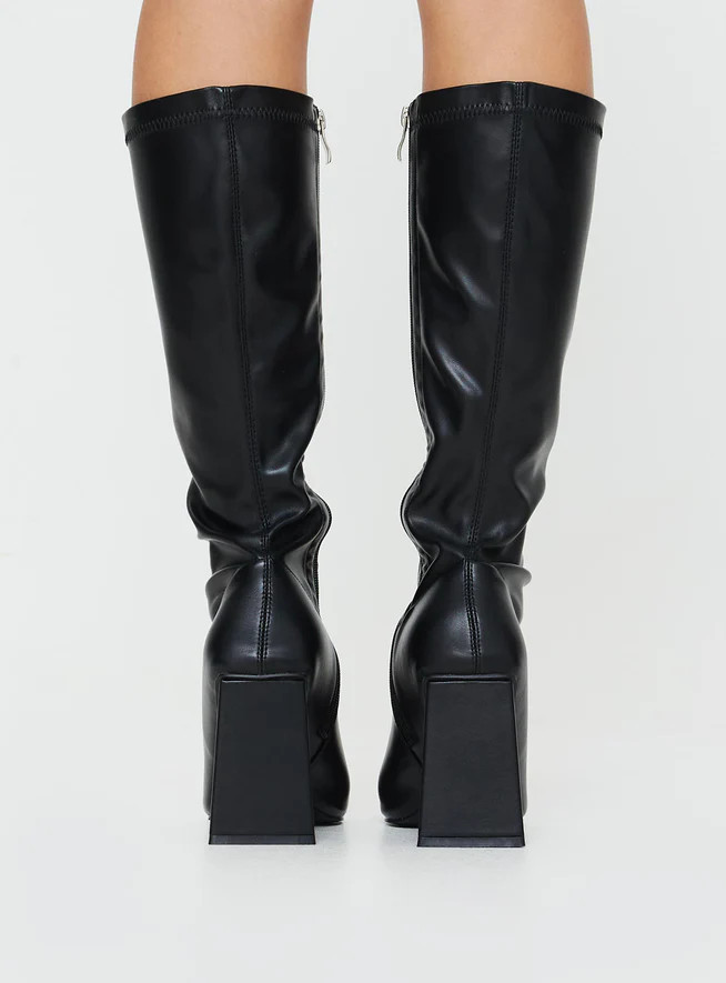 Vibe Knee High Boots Black | Princess Polly US