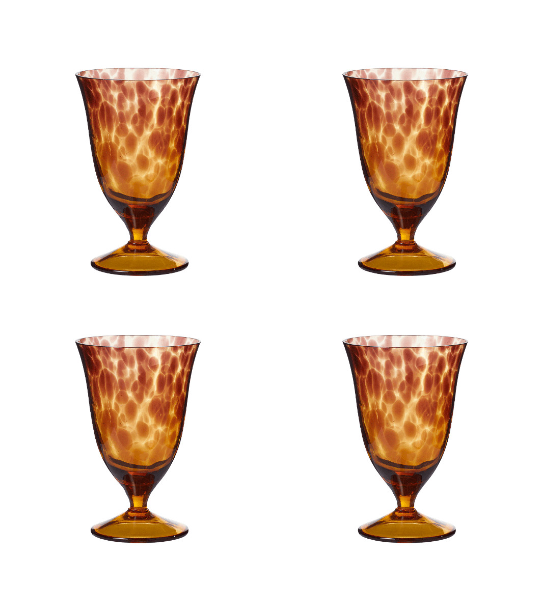Set of Four Lavaux Glass Goblets - Multi | OKA US