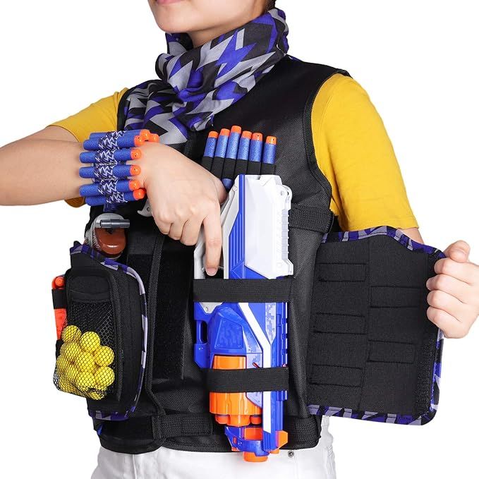 Amazon.com: Detachable Tactical Vest Kits for Nerf Guns N-Strike Elite Series with Refill Darts-D... | Amazon (US)